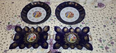 Nahar dəstləri və servizlər: Nahar dəsti, rəng - Göy, Farfor — 9