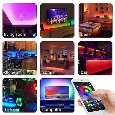 Освещение: Светодиодная Bluetooth RGB 5050 USB лента для подсветки, влагостойкая — 7