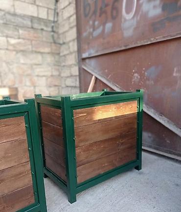 pustə agaci satilir: Metal karkaslı taxta dekorativ gülbəçə/qutu - Material: qalın divarlı — 8