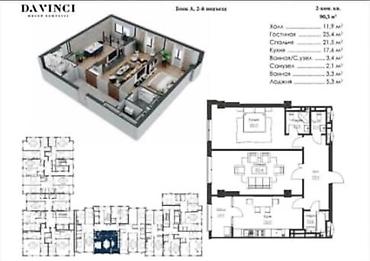 петровка квартира: 3 комнаты, 91 м², Элитка, 10 этаж, ПСО (под самоотделку) — 4