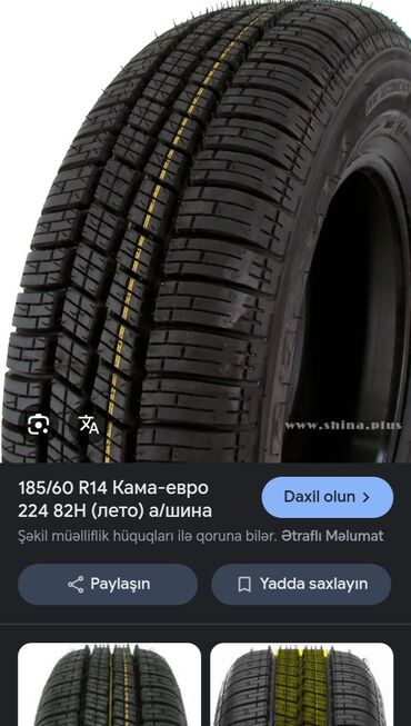 Təkərlər: Yeni Şin Kama 185 / 60 / R 14