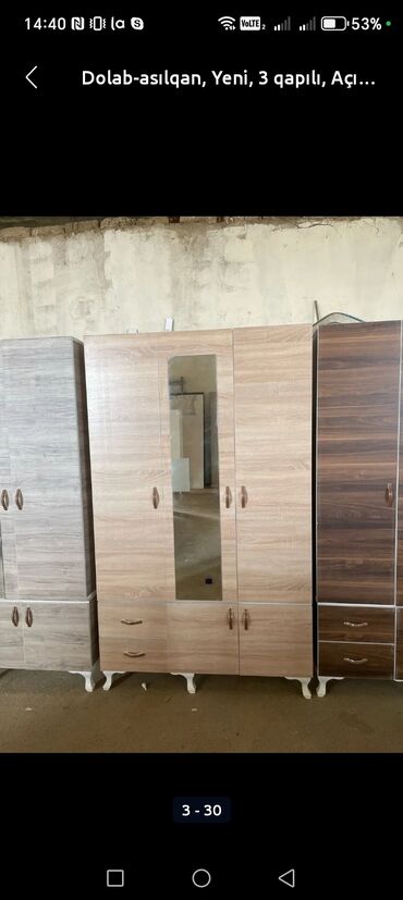 Dolablar: Yeni, 3 qapılı Düz dolab, Dolab-asılqan — 10