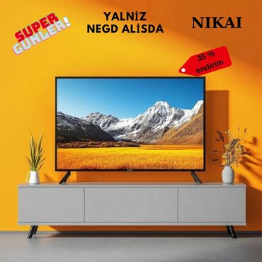 125 ekran tv: Yeni Televizor Nikai 32" HD (1366x768), Pulsuz çatdırılma, Ödənişli çatdırılma