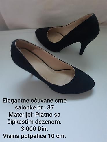 obuca za balet: Elegantne crne salonke sa čipkastim dezenom - Broj: 37 - Materijal — 1