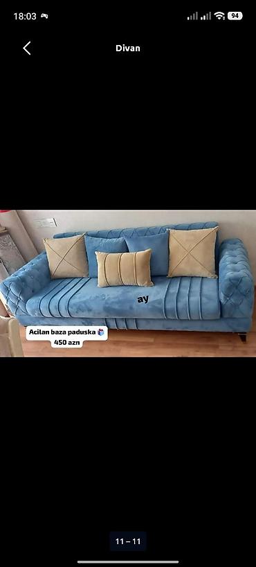 ofis divan: Divan, Yeni, Açılan, Bazalı, Vеlur parça, Şəhərdaxili pulsuz çatdırılma — 1