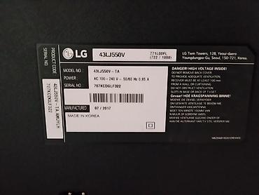 ekrani sinib: Yeni Televizor LG LED ekran 43" FHD (1920x1080), Ödənişli çatdırılma — 3
