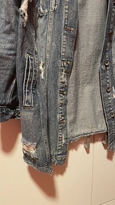 Ostale jakne, kaputi, prsluci: Prolecna teksas jakna/ gornjak, duza forma, nenosena, odgovara za M — 11
