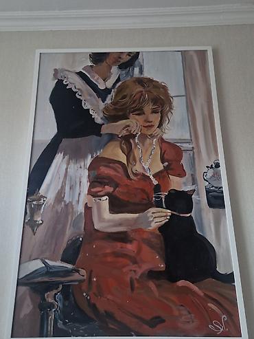 təbaşir və pastel: Yağlı boya ilə çəkilmiş rəsm, 150 AZN — 1