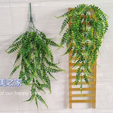 Süni güllər: Süni asma yaşıl bitki bəzəyi - Material: yüksək keyfiyyətli plastik — 7