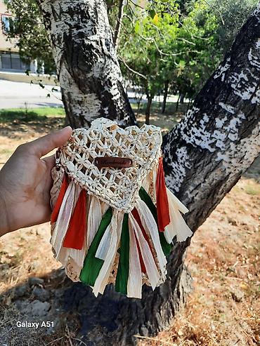 frida aksesuar sirketi: Rəngli püsküllü əl işi toxunma çanta - Material: təbii liflərdən əl — 4