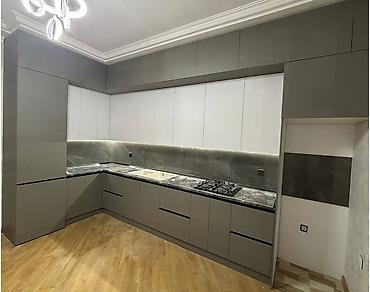mebel materialı: Müasir dizaynlı künc mətbəx mebeli – layihədən hazır quraşdırmaya — 3