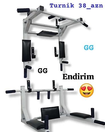 ev ucun turnik: Turnik – 38 AZN Divara quraşdırılan çoxfunksiyalı turnik və press-dip — 1