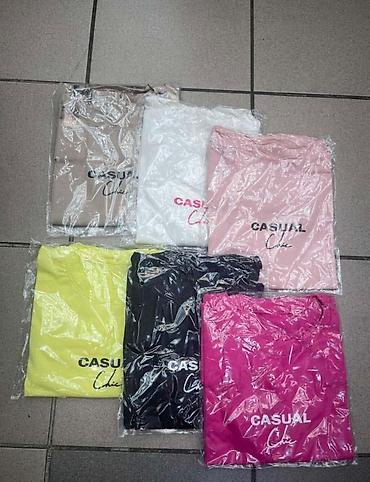 Majice kratkih rukava: Majice sa natpisima trendi basic modeli. Sira majica sa okruglim — 9