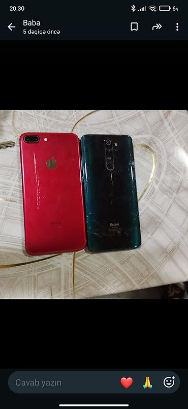 redmi note 7 qiymeti: IPhone 7 Plus, 128 GB, Qırmızı, Barmaq izi, Face ID — 2