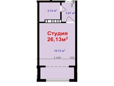 Продажа квартир: 1 комната, 27 м², 108 серия, 4 этаж, ПСО (под самоотделку)