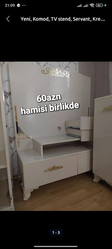 Qonaq otağı dəstləri: İşlənmiş, Jurnal masası, Dolab, Komod, Kredit yoxdur, Azərbaycan