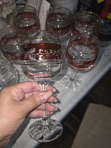 set qablari: Qədəhlər, rəng - Qızılı, Şüşə, 6 ədədli dəst — 3