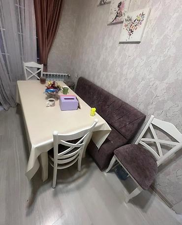 banke: Mətbəx üçün, İşlənmiş, Açılmayan, Dördbucaq masa, 2 stul — 1