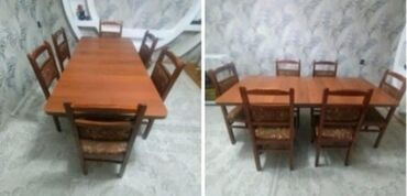 Столы: Для гостиной, Б/у, 6 стульев