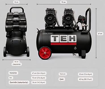 Инструменты: Elan başlığı: Hava kompressoru TEH TAC50L UM-S986 Hava kompressoru — 1