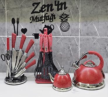 qoz: Mətbəx üçün tam uyğunlaşdırılmış dəst – dörd rəngdə (boz, bənövşəyi — 4