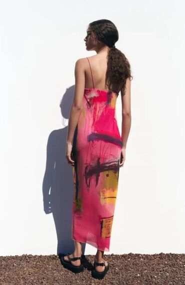 ljubičasta svečana haljina: Zara M (EU 38), color - Pink, Other style, With the straps