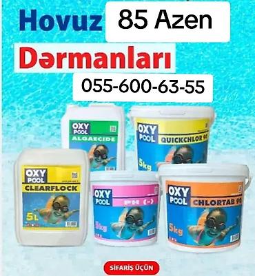 Məişət kimyəvi maddələri: Məhsul: Hovuz avadanlıqları və 5 li dərman dəsti 85 Azen Pilləkən 220 — 1