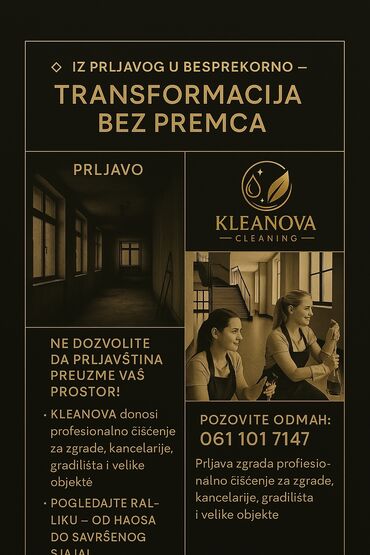 Biznis usluge: ### **✨ KLEANOVA – Kada čistoća postane luksuz! ✨** 🔹 **Imate — 2