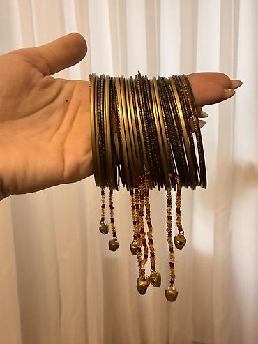 asma: Hind üslubunda bilərzik seti - Material: metal qarışım, qızılı və — 4