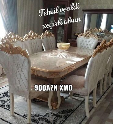 Masalar: Qonaq otağı üçün, Yeni, 8 stul