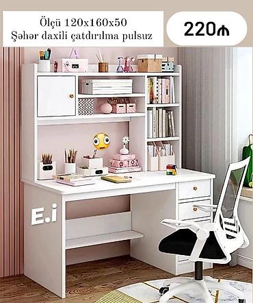 Sifarişlə ev mebeli: Düz masa, Stulsuz, Polkalı, Siyirməli, Sadə laminat — 1