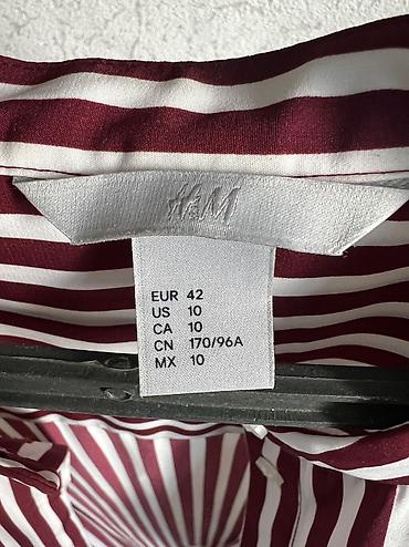 рубашка h m: Рубашка, Без воротника, В полоску — 2