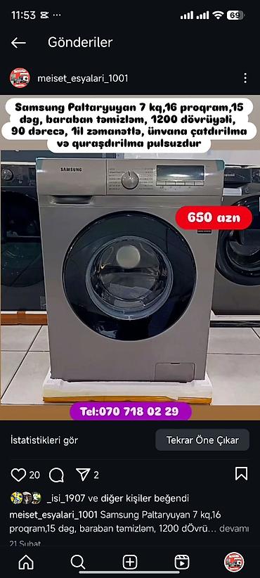 Paltaryuyan maşınlar: Paltaryuyan Anbardan satiş.Qimətlər aşagida qeyd olunub.Ünvana — 142