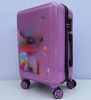 Rančevi, torbe i koferi: Dečji kofer na točkiće – jednorog motiv - Tvrda školjka u ljubičastoj — 12