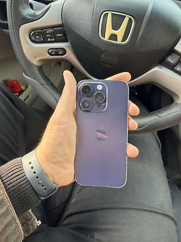 Apple iPhone: IPhone 14 Pro, 256 GB, Deep Purple, Simsiz şarj, Face ID, Sənədlərlə — 1