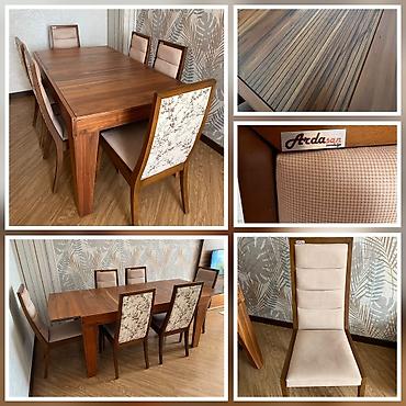Qonaq otağı üçün, İşlənmiş, Kvadrat masa, 8 stul