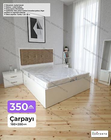 islenmis matras: Çarpayı – 160×200 sm - Mexanizm: açılan, bazalı (yuxarıdan qaldırılan — 1