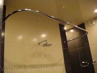 Шторки для ванной: Изогнутый карниз для душа из нержавеющей сталипредназначенный для — 4