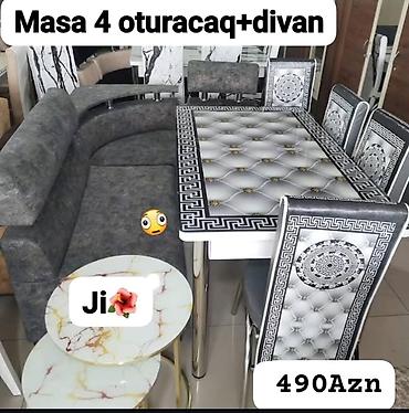 arkalar: Mətbəx/qonaq otağı üçün dəstlər və uşaq otağı mebeli: - Masa + 4 — 3
