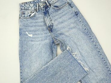spódniczka jeansowe z haftem po obu stronach: Jeansy, Cropp, S, stan - Dobry