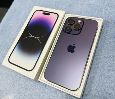 симка корпаратив: IPhone 14 Pro, Б/у, 256 ГБ, Deep Purple, Коробка, 89 %
