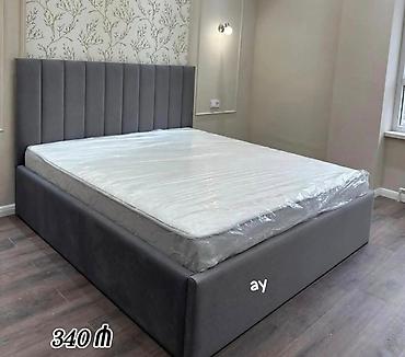 Çarpayılar: Mebel: Yumşaq başlıqla müasir ikinəfərlik çarpayı və döşək - Rəng — 1