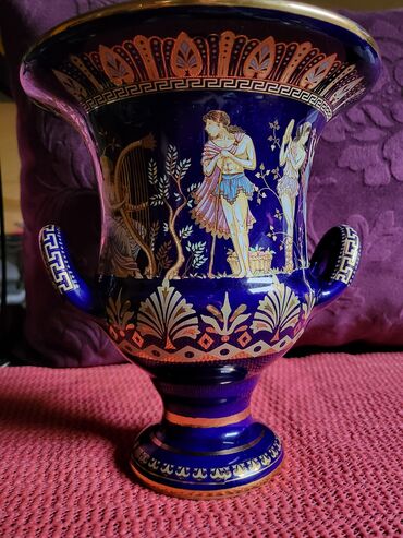 Ostali kućni dekor: Cup,vaza vintaz nov grcki,porcelanski,rucno oslikan 24 kar.zlatom — 8