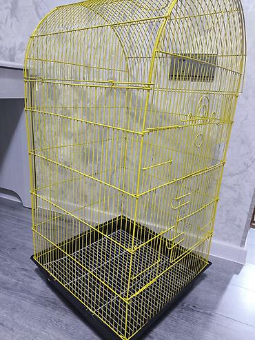 Qəfəslər: Böyük ölçülü quş qəfəsi - Material: möhkəm metal barlar, açıq sarı — 5