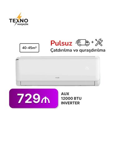 Kondisionerlər: Kondisioner AUX, 40-45 kv. m, Split sistem, Kredit yoxdur, Pulsuz quraşdırılma