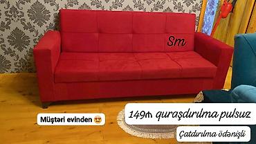 raf ütü qiyməti: Divan, Qonaq otağı üçün, Parça, Bazalı, Açılan, Kitab — 2