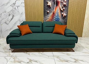 tualet dizayn: Modern üslubda üç nəfərlik divan - Rəng: Tünd zümrüd yaşıl - Parça — 1