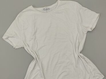 t shirty białe basic: T-shirt, Zara, L, stan - Bardzo dobry