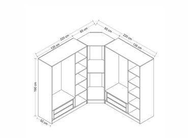 Sifarişlə dolablar: Künc dolab, Dəhliz üçün, Yataq otağı üçün, Şifonyer, Açılan, Korpuslu, 5 qapı — 4