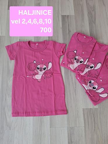 uniqlo majice: Dečje haljinice – roze, sa preslatkim štampanim motivom crtanog — 1